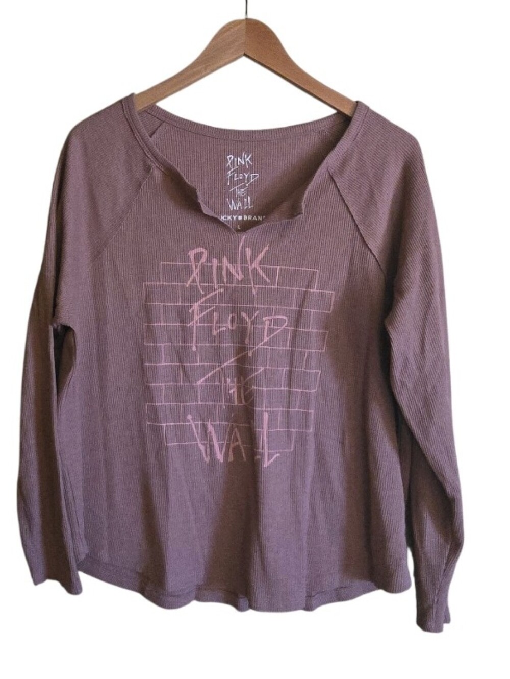 Lucky Brand Pink Floyd The Wall Henley Shirt